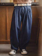 ネイビー編み込みベルト