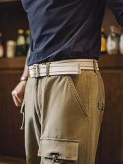 ネイビー編み込みベルト