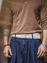 ネイビー編み込みベルト