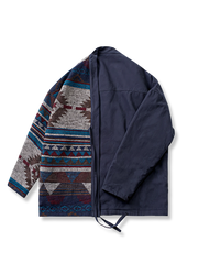 バーシブル仕様 無地xナバホ織り はんてん