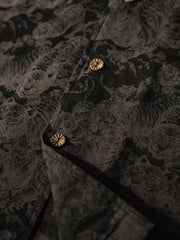 ジャカード百虎ブラック長袖シャツ