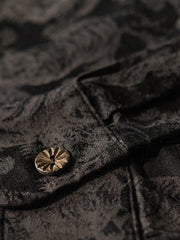 ジャカード百虎ブラック長袖シャツ