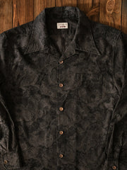 ジャカード百虎ブラック長袖シャツ