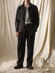 ジャカード百虎ブラック長袖シャツ