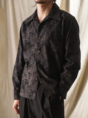 ジャカード百虎ブラック長袖シャツ