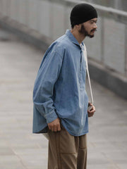 ライトブルーウォッシュデニムシャツ