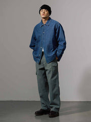 ショートワイドデニムシャツジャケット