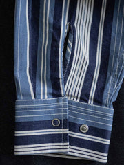 ヘビー ブルー&ホワイトストライプシャツ