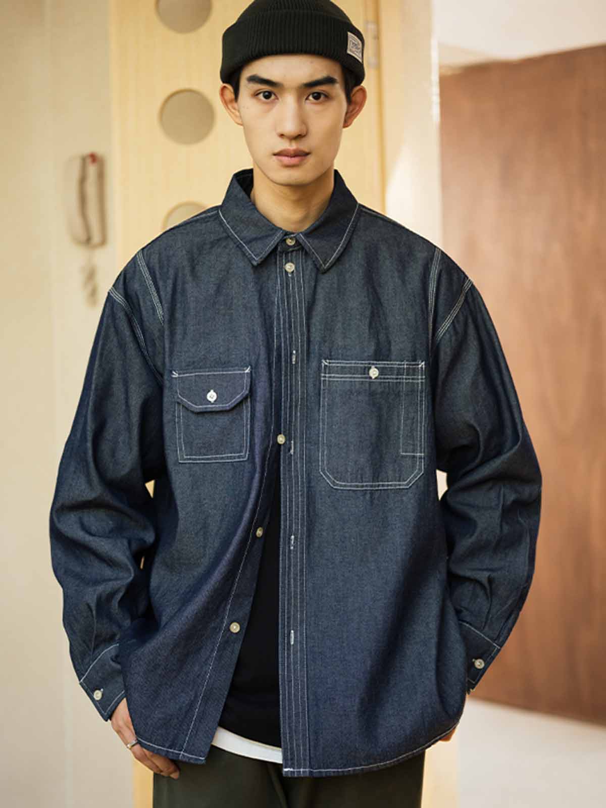 9oz ウォッシュド デニムシャツ