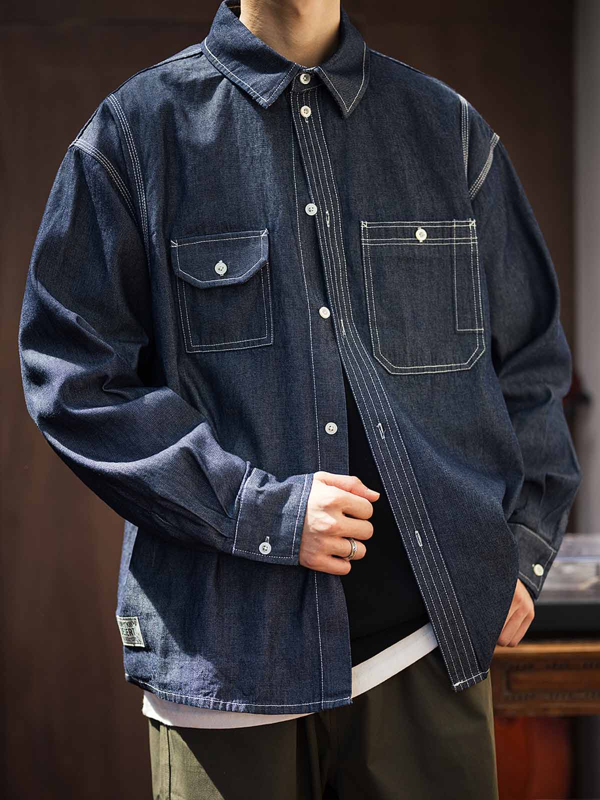 9oz ウォッシュド デニムシャツ