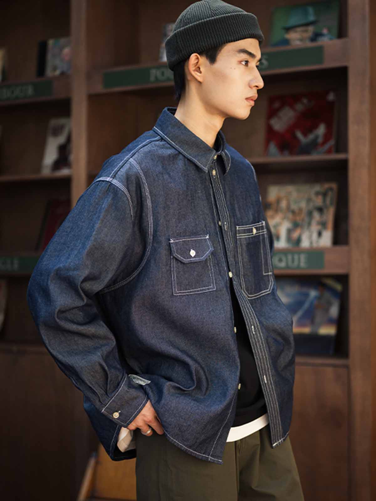 9oz ウォッシュド デニムシャツ