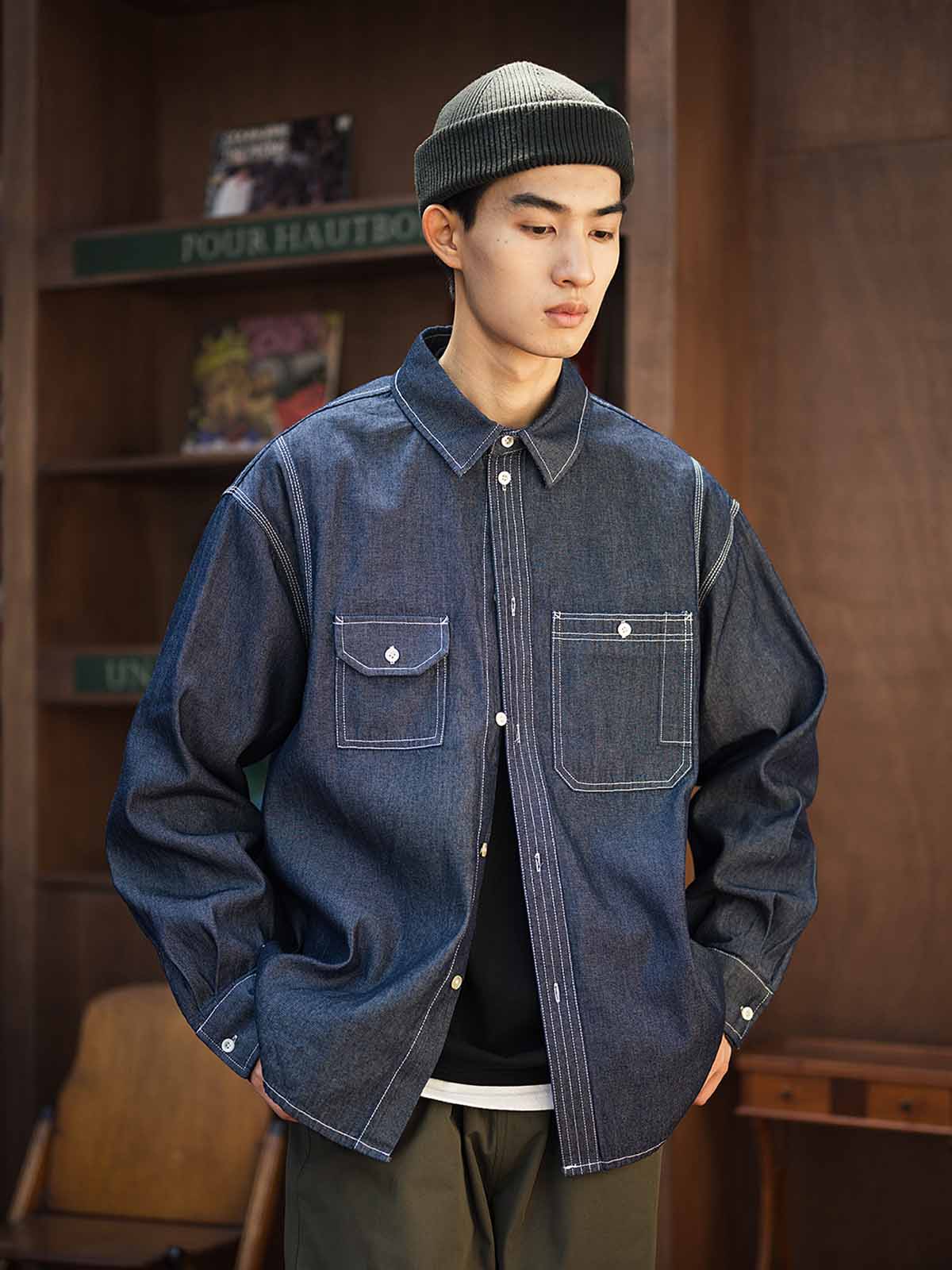 9oz ウォッシュド デニムシャツ