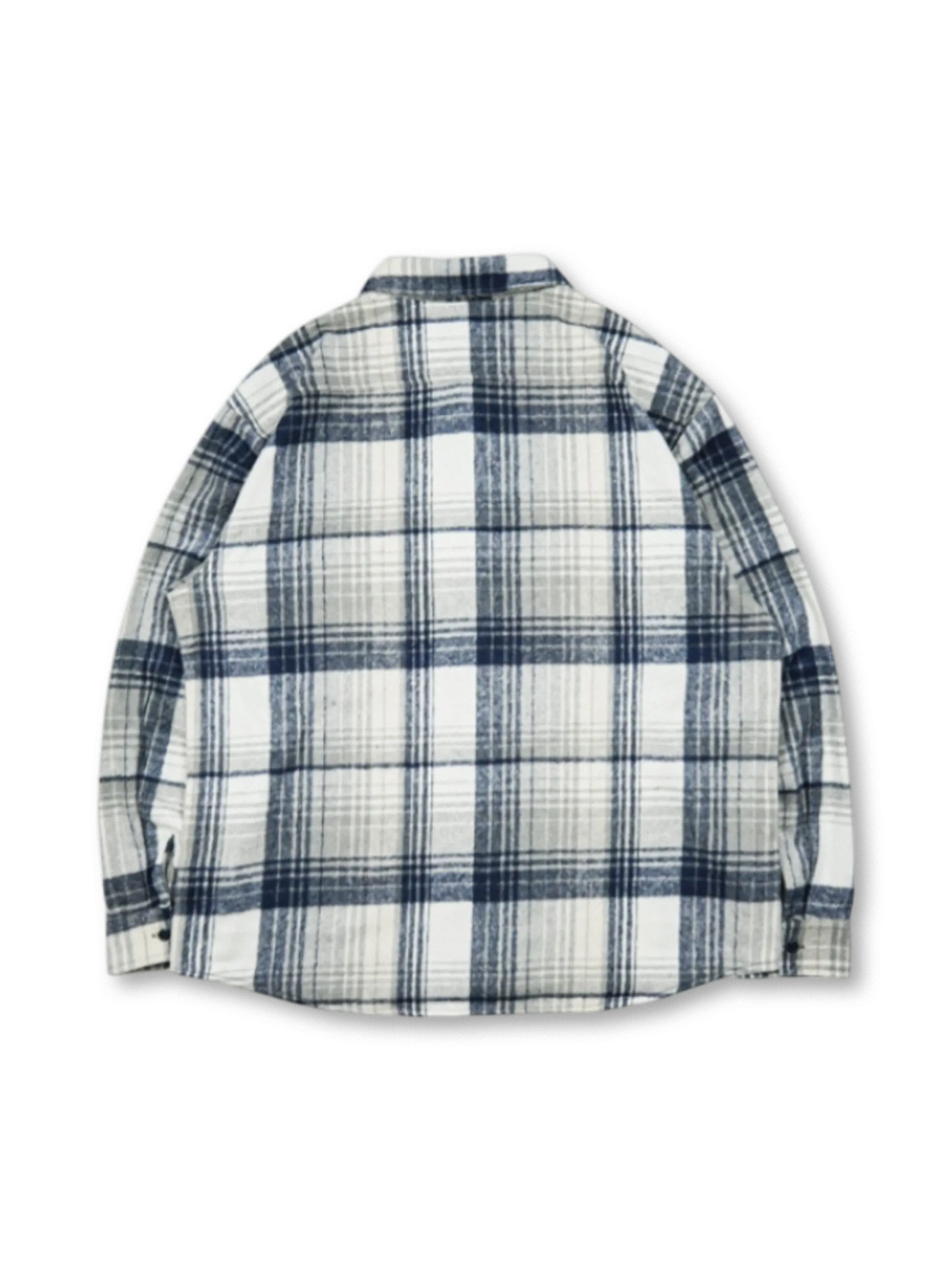 起毛フランネルチェックのオーバーサイズ長袖シャツ正面全体