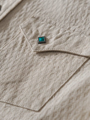 ターコイズボタン ジャカードウエスタンシャツ