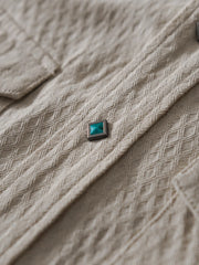 ターコイズボタン ジャカードウエスタンシャツ