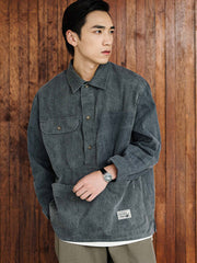 モデル着用のPOPOVER ワイルドシャツによるコーディネート