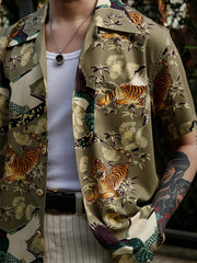 虎と孔雀のヴィンテージ50’sスタイル開襟シャツ