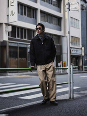 フレンチヴィンテージルーズワイドプリーツテーパードパンツ