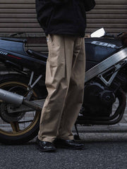 フレンチヴィンテージルーズワイドプリーツテーパードパンツ