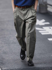 フレンチヴィンテージルーズワイドプリーツテーパードパンツ