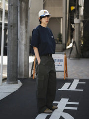 スウェーデン風ヴィンテージ マルチポケット ワイドパンツ