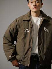 ショートワイド刺繍ベースボールジャケット