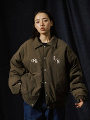 ショートワイド刺繍ベースボールジャケット