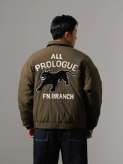 ショートワイド刺繍ベースボールジャケット