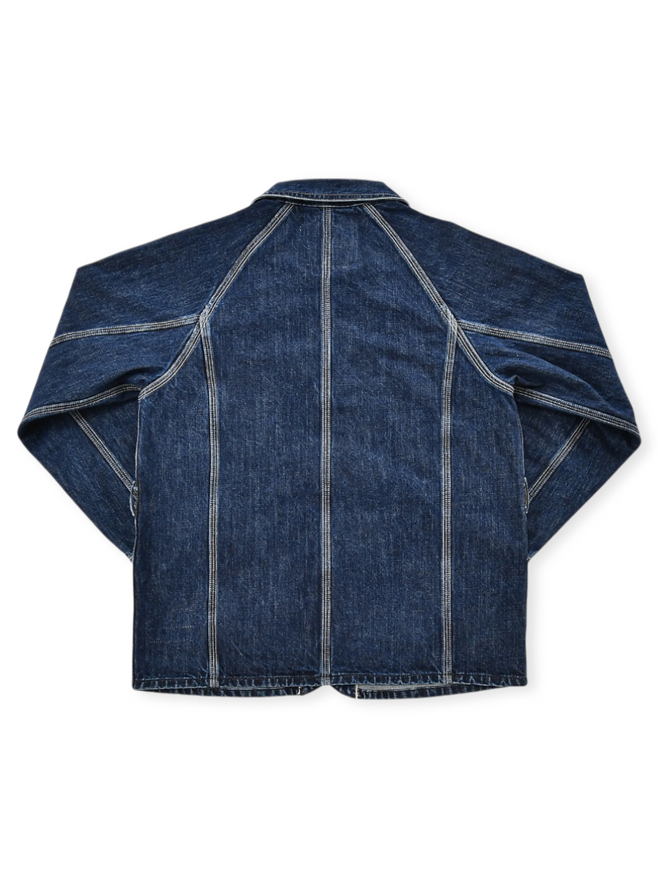 15ozセルビッジデニムジャケット、チェストポケット&アンティークウォッシュ加工。