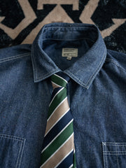 1950年代 アメリカンレトロ ストライプ シルク ハンドメイドネクタイ