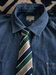 1950年代 アメリカンレトロ ストライプ シルク ハンドメイドネクタイ