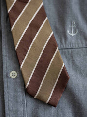 1950年代 アメリカンレトロ ストライプ シルク ハンドメイドネクタイ