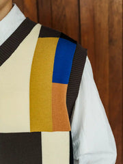 カラーブロックチェッカーボードベスト