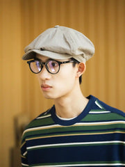 ビッグサイズヘリンボーンニュースボーイキャップ