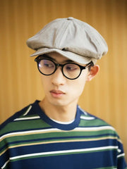 ビッグサイズヘリンボーンニュースボーイキャップ