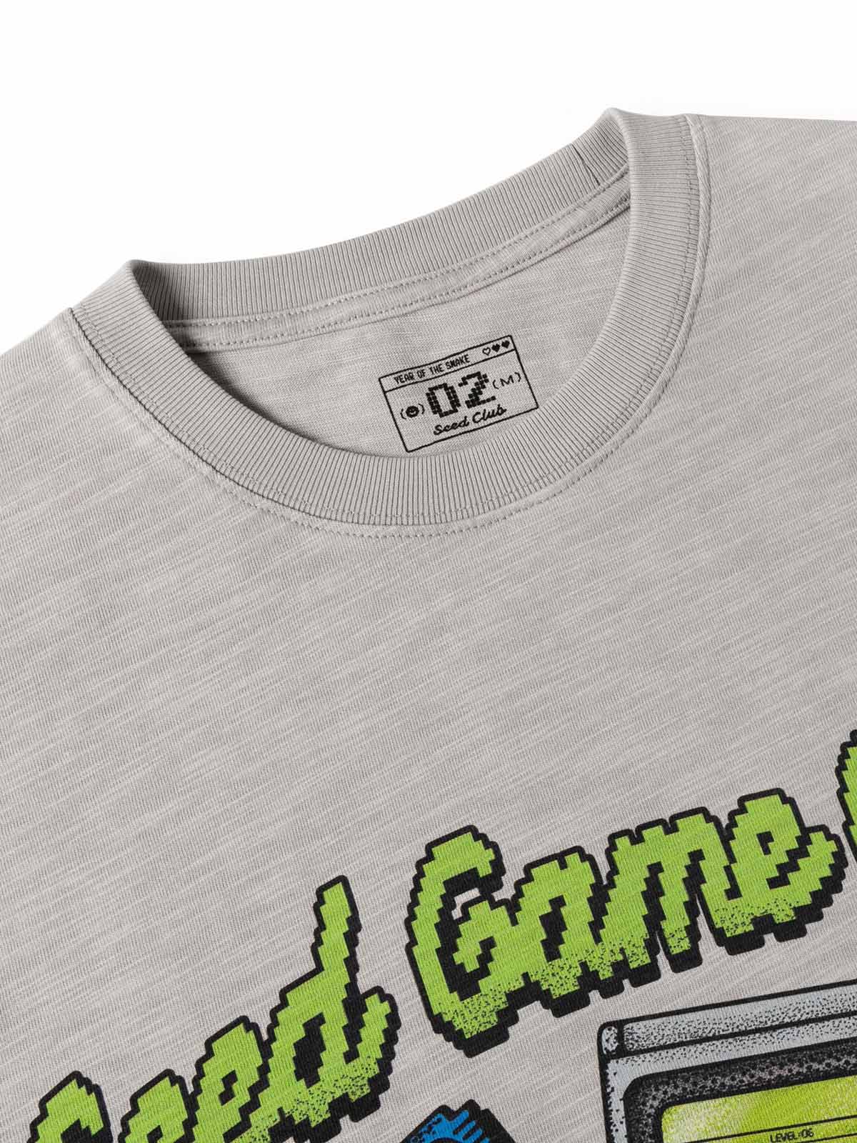 古布機織プリント長袖Tシャツ