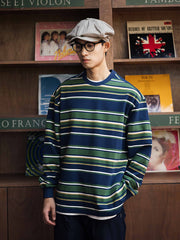 440g 重厚ヴィンテージストライプスウェット