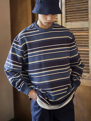 440g 重厚ヴィンテージストライプスウェット