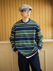 440g 重厚ヴィンテージストライプスウェット