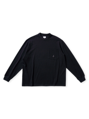 復古硬挺丸首ポケット長袖Tシャツ全体展示