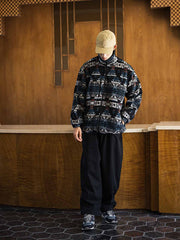 ナバホ柄 厚手フリースジャケット