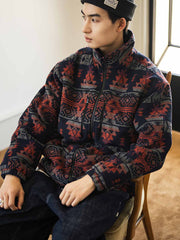 ナバホ柄 厚手フリースジャケット