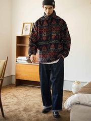 ナバホ柄 厚手フリースジャケット