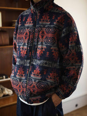 ナバホ柄 厚手フリースジャケット