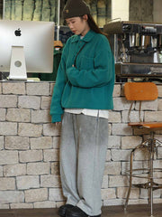 ヴィンテージ襟付きフリースポロスウェット