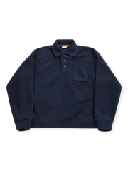 ヴィンテージ襟付きフリースポロスウェット