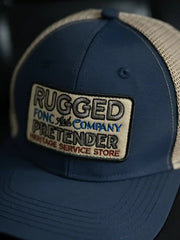 メッシュ刺繍ネイビートラッカーハット