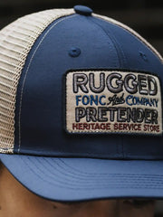 メッシュ刺繍ネイビートラッカーハット