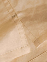 アイビー調 コットンリネン混紡 オープンカラー長袖シャツ