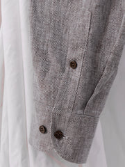 フレンチリネン一片襟スキッパーシャツ